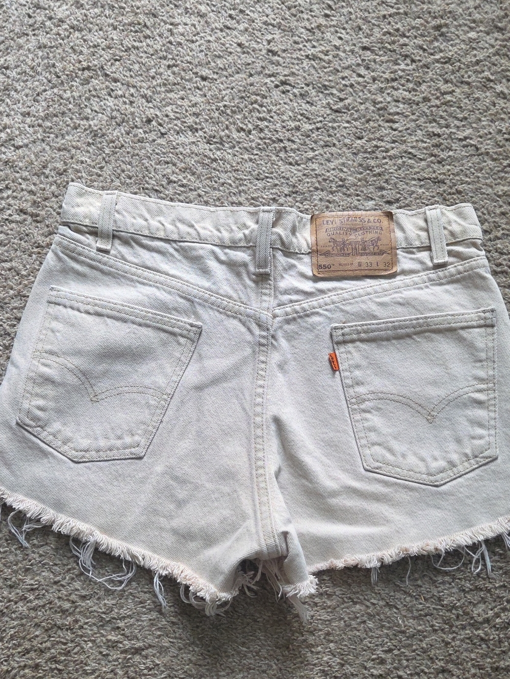 Levi's Women's Cream Denim Cutoff Shorts with Frayed Hem
